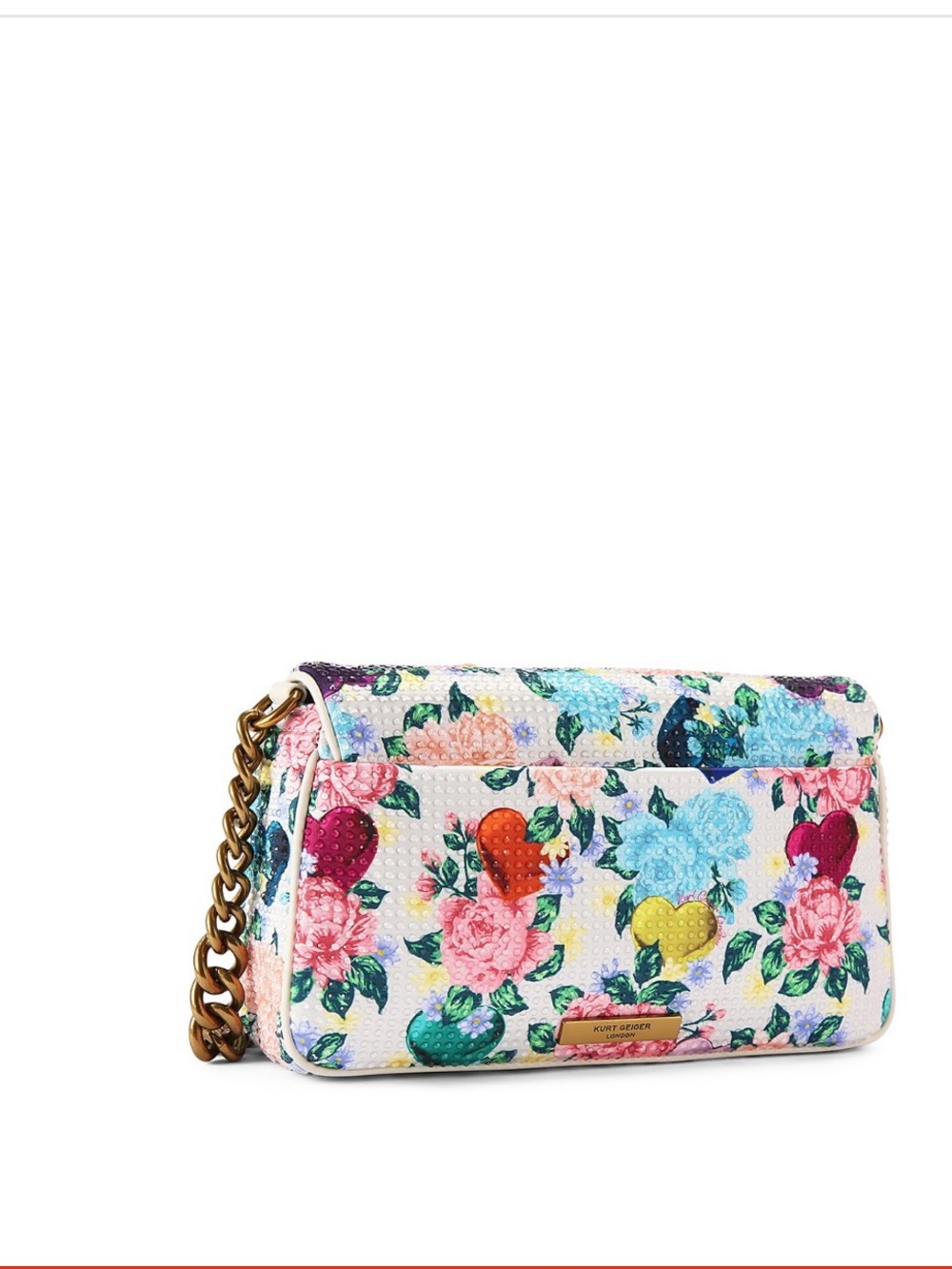 Kurt Geiger Floral Appliqué Chain Shoulder Bag - Multicolor beautiful /flowers - Picture 9 of 13
